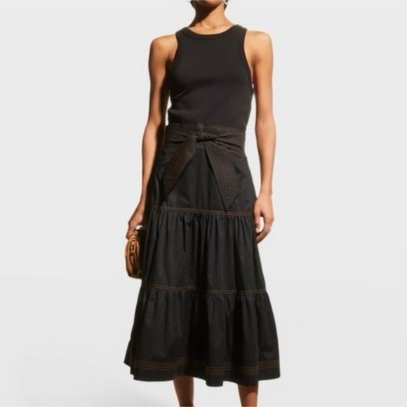 Veronica Beard Austyn Midi Black Sleeveless Dress XL - Picture 2 of 9